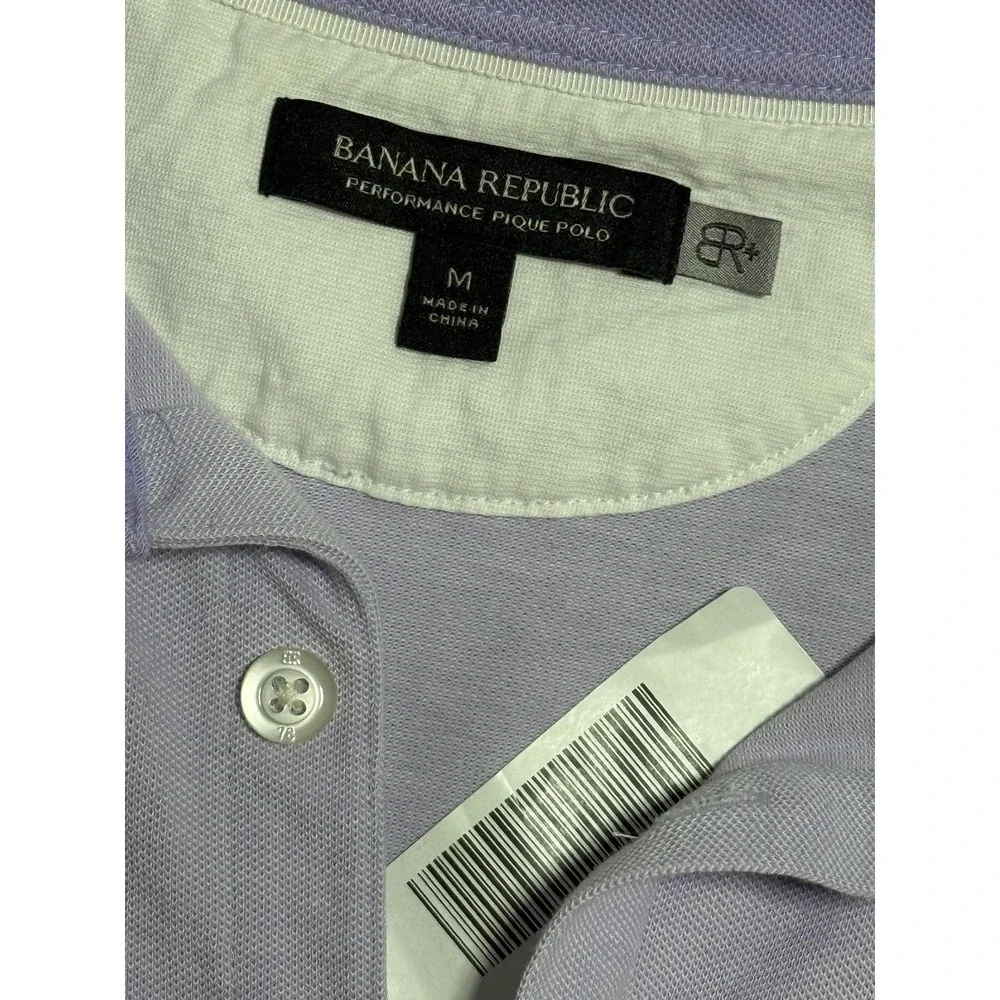 Banana Republic Polo Shirt Mens‎ Medium Purple Performance Pique Golf Stretch